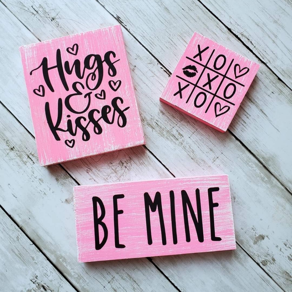 Valentines Mini Wood Signs Handmade
